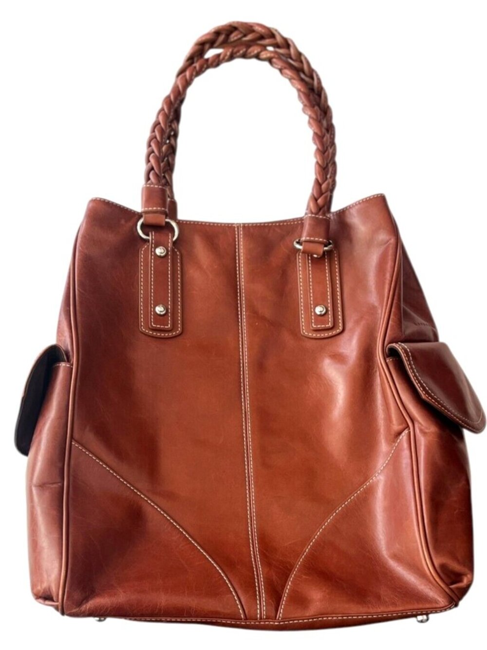 LEVENGER Brown Leather Purse / Tote - NEW - Picture 2 of 9